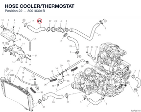 HOSE COOLER/THERMOSTAT 80018301B diagram position