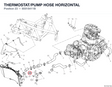 THERMOSTAT/PUMP HOSE HORIZONTAL 80018411B diagram position