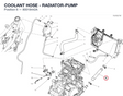COOLANT HOSE - RADIATOR-PUMP 80018442A diagram position