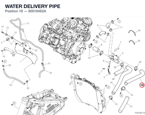 WATER DELIVERY PIPE 80018462A diagram position
