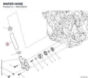 WATER HOSE 80018481A diagram position