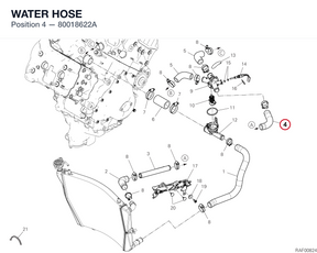 WATER HOSE 80018622A diagram position