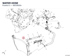 WATER HOSE 80018632A diagram position