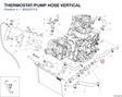 THERMOSTAT/PUMP HOSE VERTICAL 80022371A diagram position