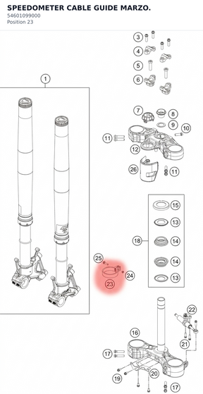 Diagram preview: SPEEDOMETER CABLE GUIDE MARZO. (54601099000)