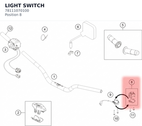 Diagram preview: LIGHT SWITCH (78111070100)
