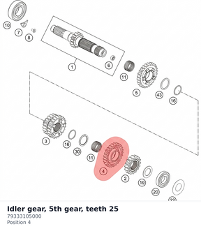 Diagram preview: Idler gear, 5th gear, teeth 25 (79333105000)