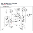 NUT M8, MUFFLER JOINT product image