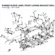 RUBBER SLEEVE LINER, FRONT LICENSE BRACKET REPL BY 5020-031002 product image