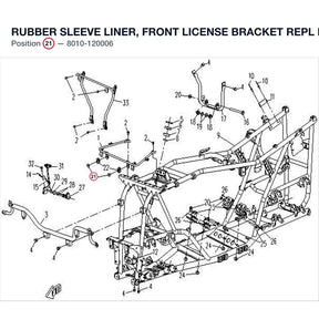 RUBBER SLEEVE LINER, FRONT LICENSE BRACKET REPL BY 5020-031002 product image