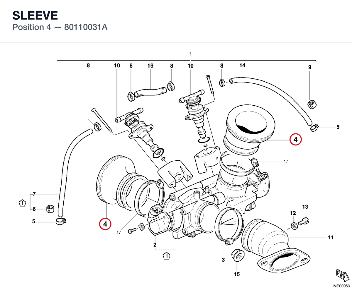 SLEEVE 80110031A diagram position