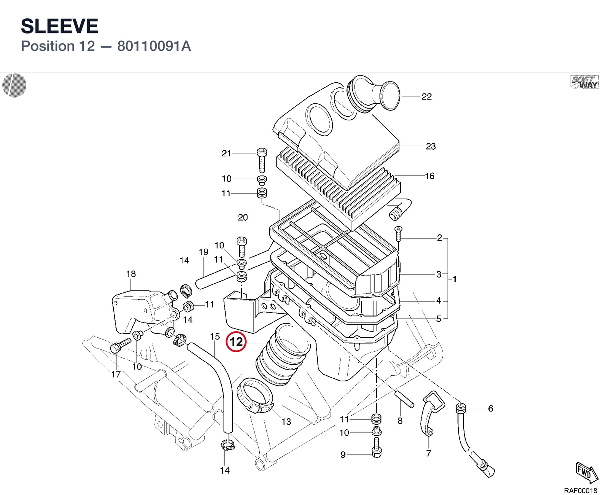 SLEEVE 80110091A diagram position