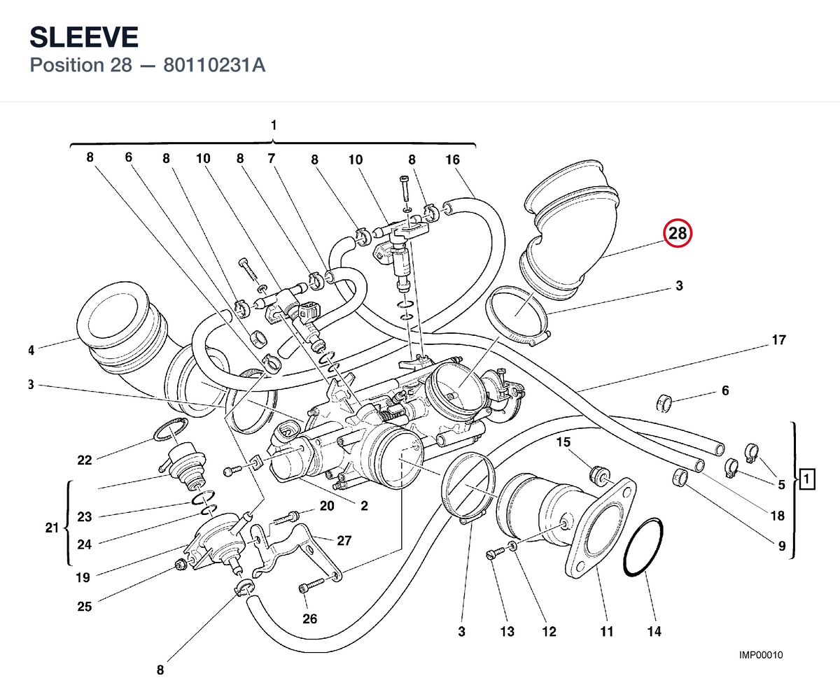 SLEEVE 80110231A diagram position