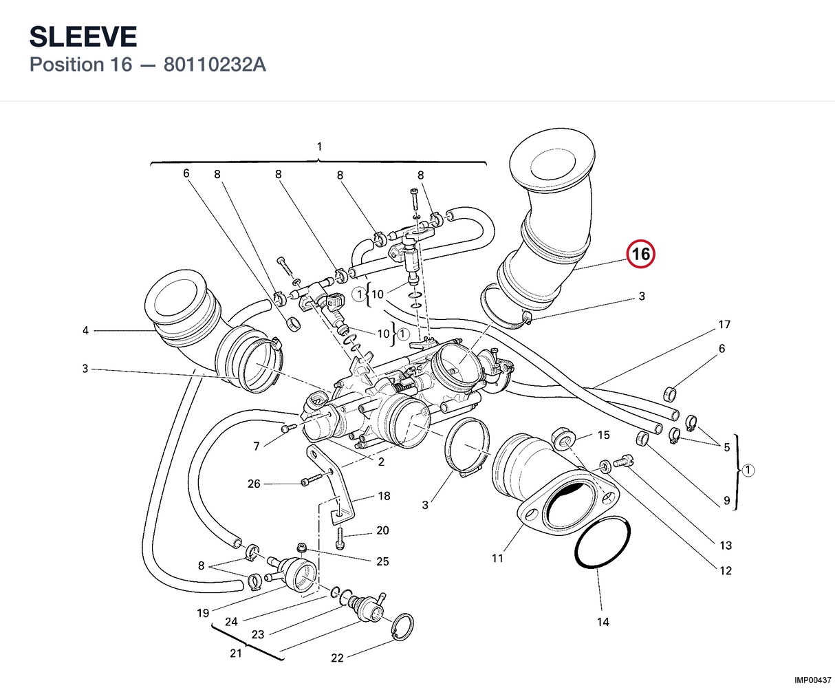 SLEEVE 80110232A diagram position