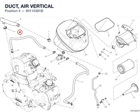 DUCT, AIR VERTICAL 80110381B diagram position