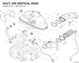 DUCT, AIR VERTICAL HEAD 80110411A diagram position