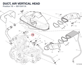 DUCT, AIR VERTICAL HEAD 80110411A diagram position