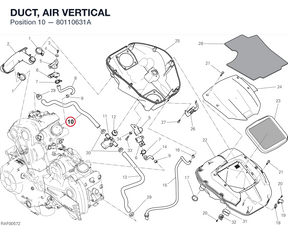 DUCT, AIR VERTICAL 80110631A diagram position