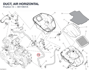 DUCT, AIR HORIZONTAL 80110641A diagram position