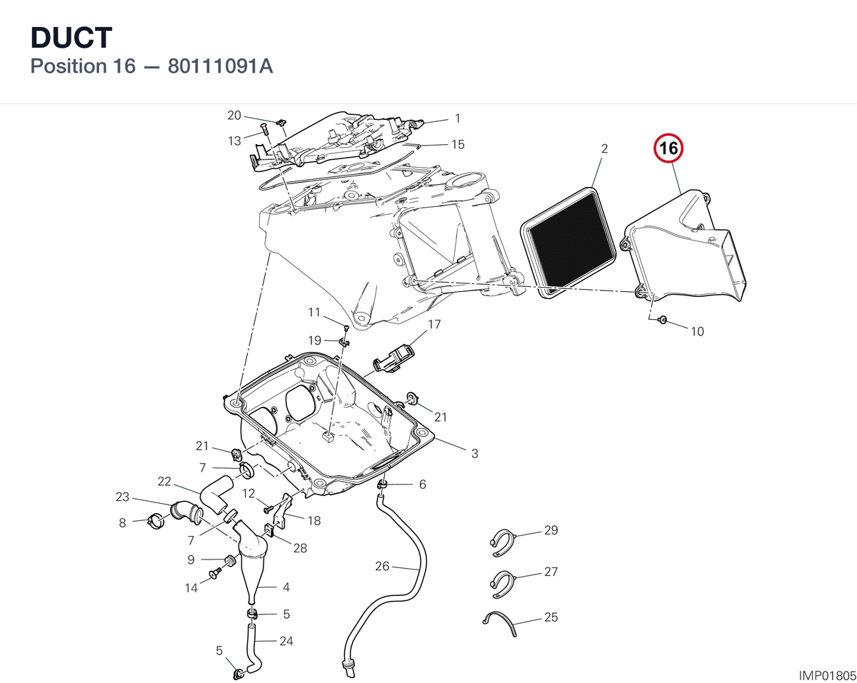 DUCT 80111091A diagram position