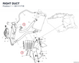 RIGHT DUCT 80111171B diagram position