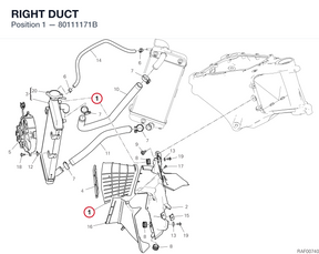 RIGHT DUCT 80111171B diagram position
