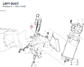 LEFT DUCT 80111181B diagram position