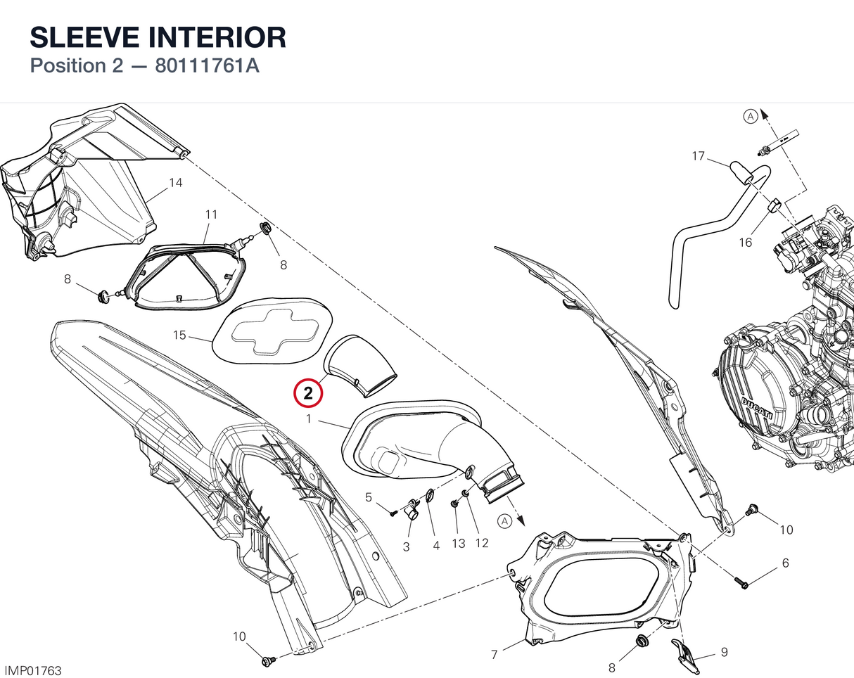 SLEEVE INTERIOR 80111761A diagram position