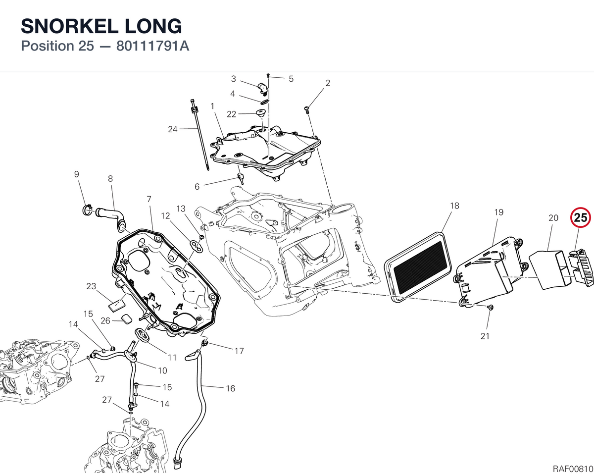 SNORKEL LONG 80111791A diagram position