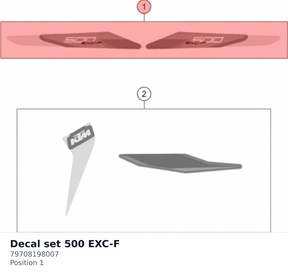 Diagram preview: Decal set 500 EXC-F (79708198007)