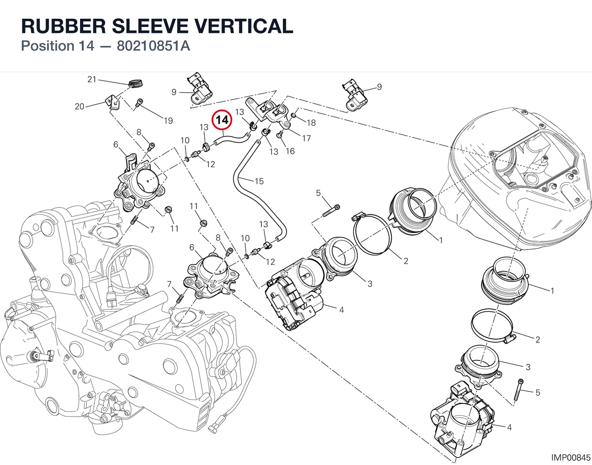 RUBBER SLEEVE VERTICAL 80210851A diagram position