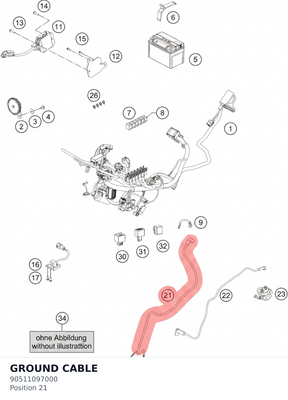 Diagram preview: GROUND CABLE (90511097000)
