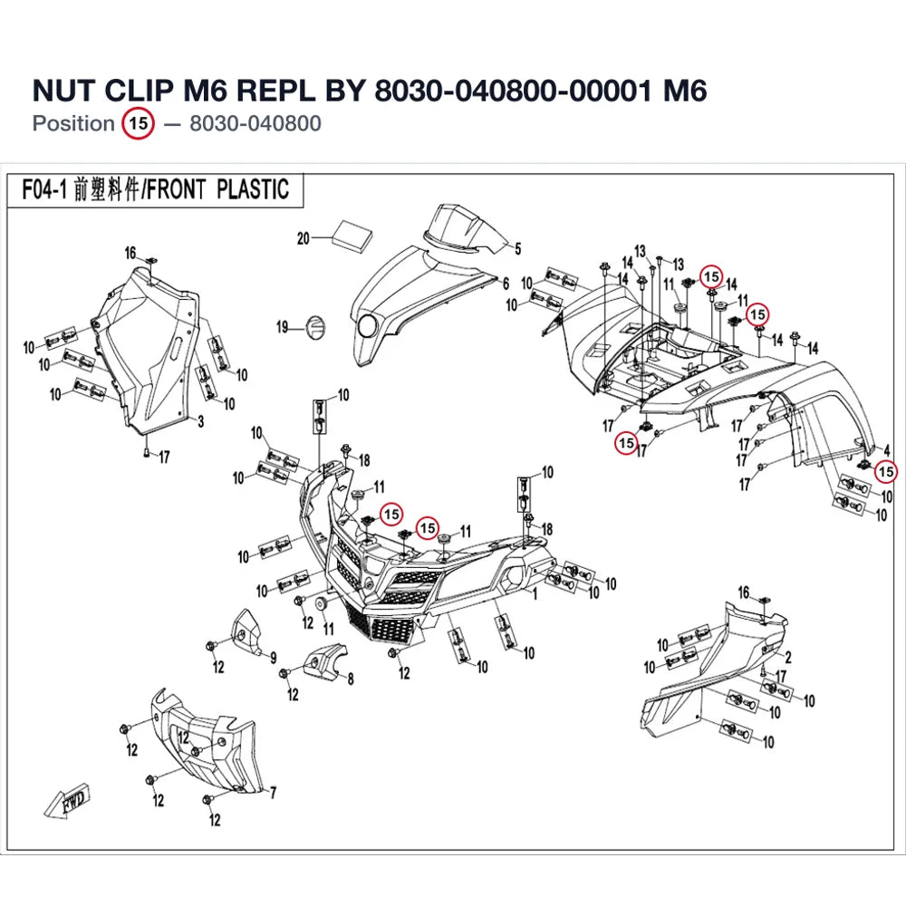 NUT CLIP M6 REPL BY 8030-040800-00001 product image