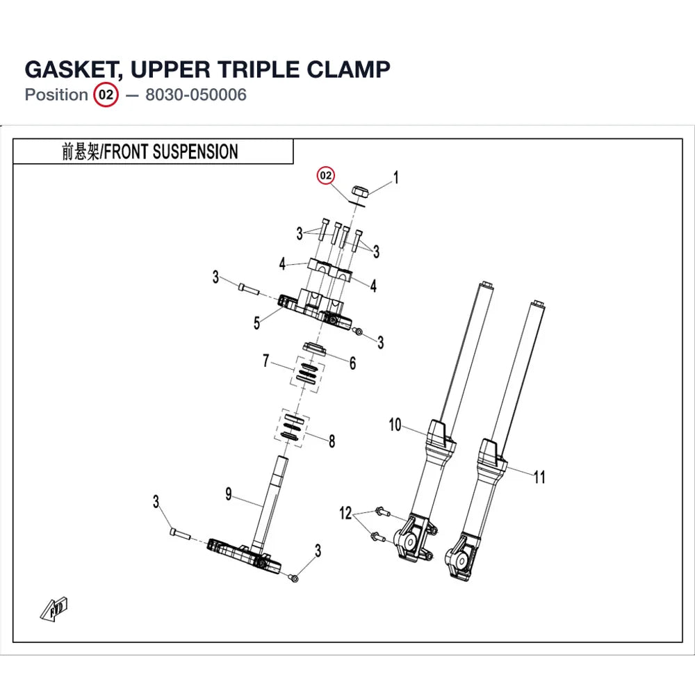 GASKET, UPPER TRIPLE CLAMP product image