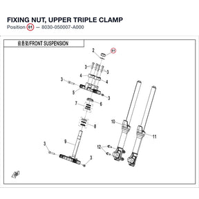 FIXING NUT, UPPER TRIPLE CLAMP product image