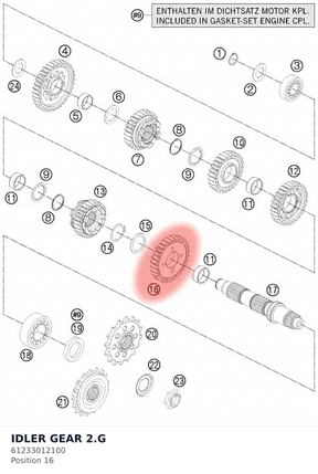 Diagram preview: IDLER GEAR 2.G (61233012100)