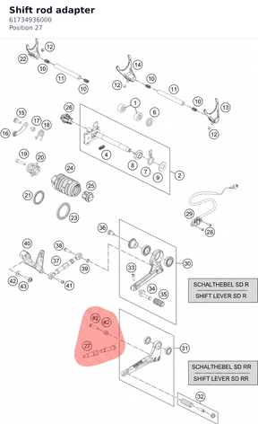 Diagram preview: Shift rod adapter (61734936000)