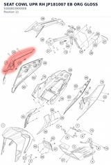 Diagram preview: SEAT COWL UPR RH JP181007 EB ORG GLOSS (93008039000EB)