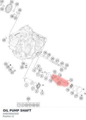 Diagram preview: OIL PUMP SHAFT (A48038002000)