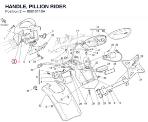 HANDLE, PILLION RIDER 80610110A diagram position