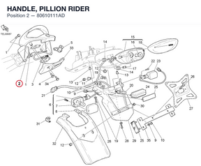 HANDLE, PILLION RIDER 80610111AD diagram position
