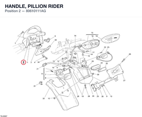 HANDLE, PILLION RIDER 80610111AG diagram position