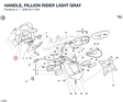 HANDLE, PILLION RIDER LIGHT GRAY 80610111AH diagram position
