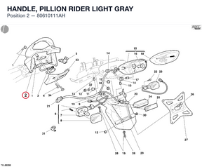 HANDLE, PILLION RIDER LIGHT GRAY 80610111AH diagram position
