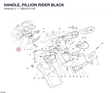 HANDLE, PILLION RIDER BLACK 80610111AT diagram position