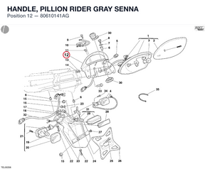 HANDLE, PILLION RIDER GRAY SENNA 80610141AG diagram position