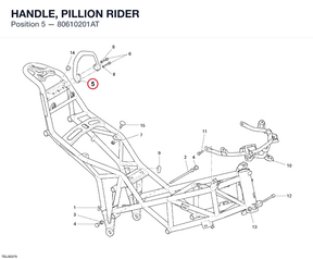 HANDLE, PILLION RIDER 80610201AT diagram position