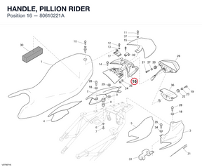 HANDLE, PILLION RIDER 80610221A diagram position