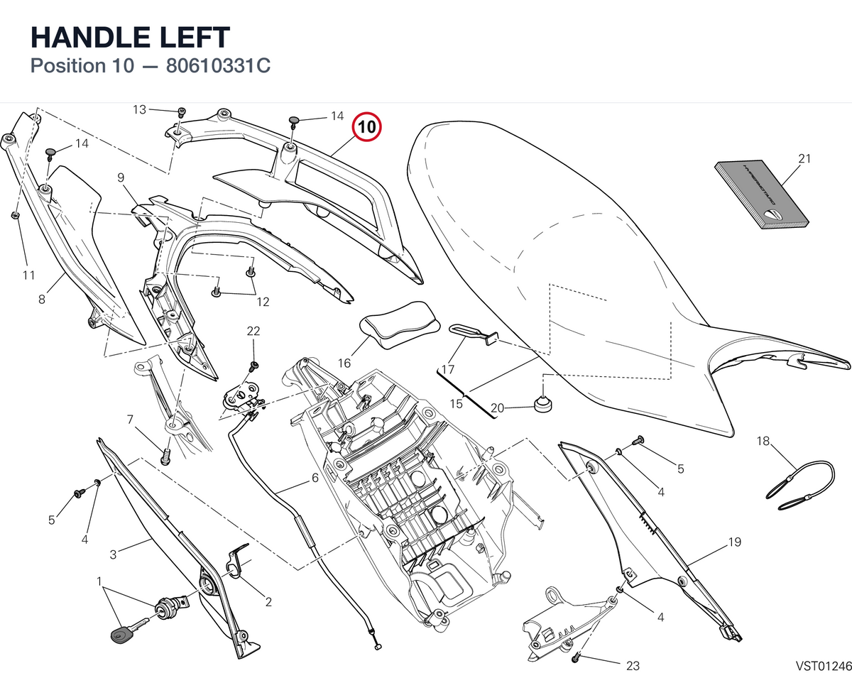 HANDLE LEFT 80610331C diagram position