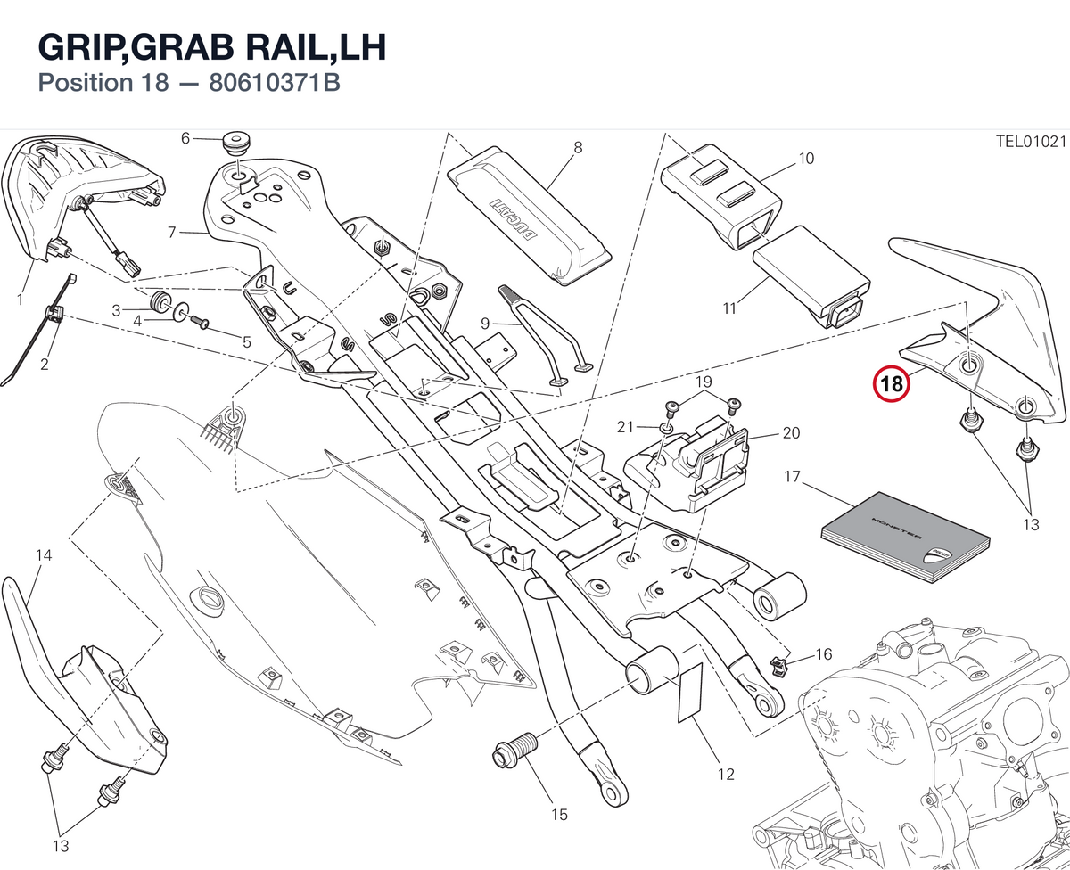 GRIP,GRAB RAIL,LH 80610371B diagram position